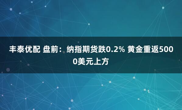 丰泰优配 盘前：纳指期货跌0.2% 黄金重返5000美元上方