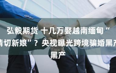 弘毅期货 十几万娶越南缅甸“情切新娘”？央视曝光跨境骗婚黑产